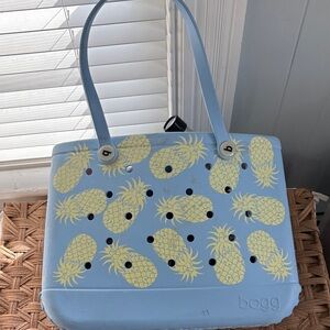 Original Bogg bag. Blue and Yellow Pineapple Bag